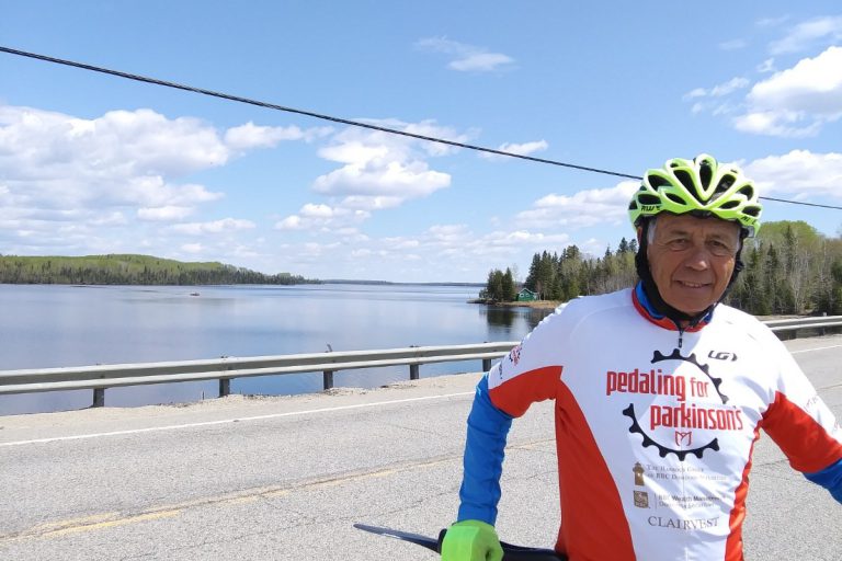 70-year-old Ontario man passing through area on his journey against Parkinson