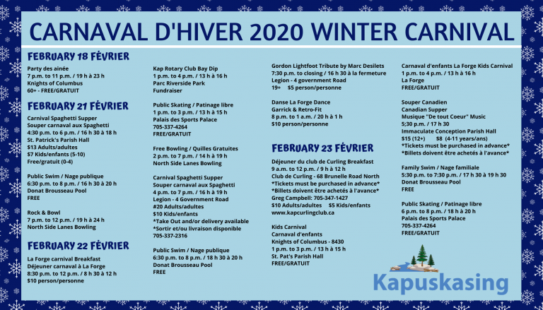 Winter Carnival this weekend in Kapuskasing – plenty of events for entire family