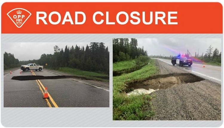 Hwy. 655 washed out by rain