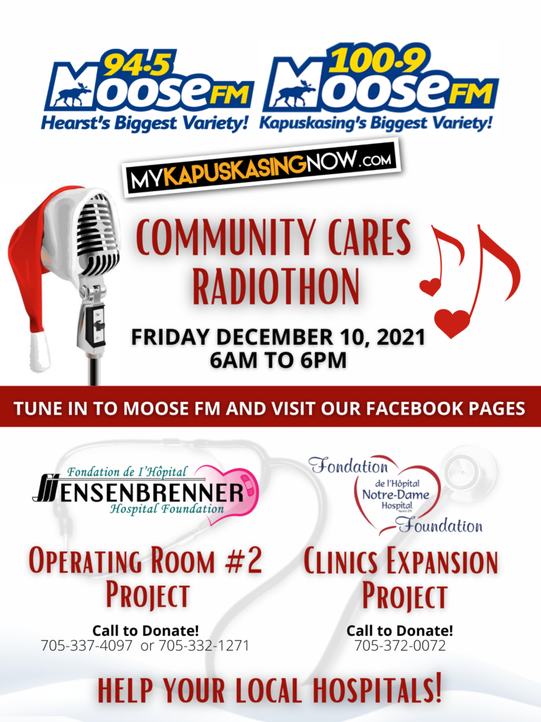 Friday is Radiothon Day supporting hospital projects in Kapuskasing and Hearst