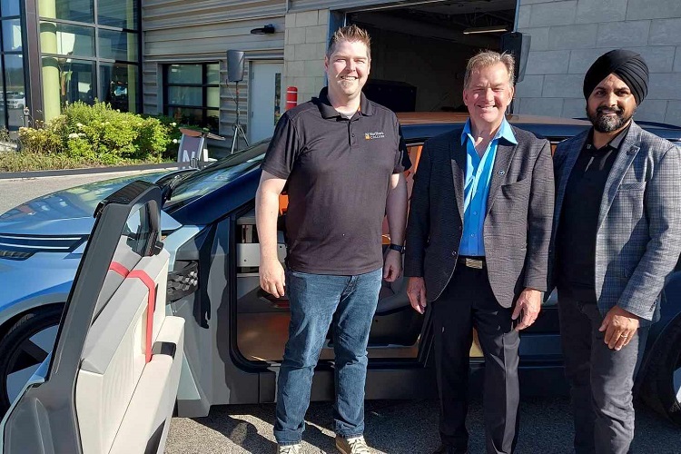 All-Canadian electric car protype stops at Northern College to visit