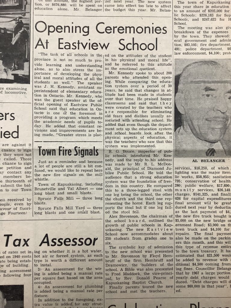 Kap History: Eastview Public School opens in 1961