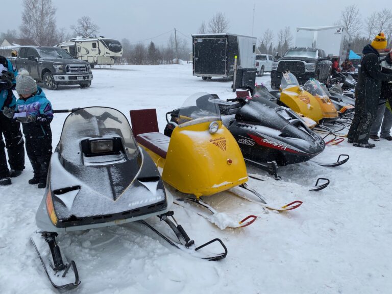 Over 60 snowmobiles on display during vintage showcase
