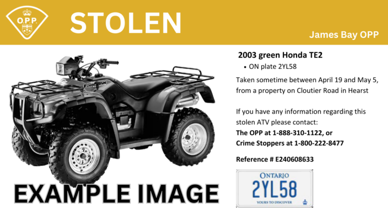 OPP looking for stolen ATV