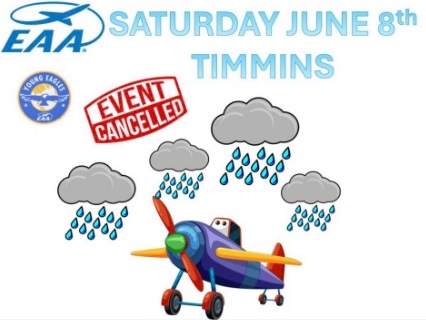 Young Eagles program planned for this Saturday is being rained out, at least for now