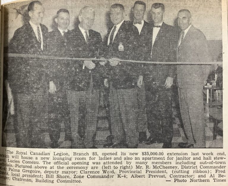 Kapuskasing history: Opening an extension at the Legion in March, 1962