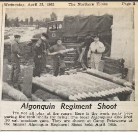 Kap history: Algonquins attend training exercises at CFB Petawawa in 1962