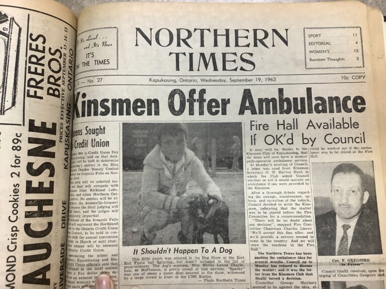 Kap History – Kinsmen offers town Ambulance