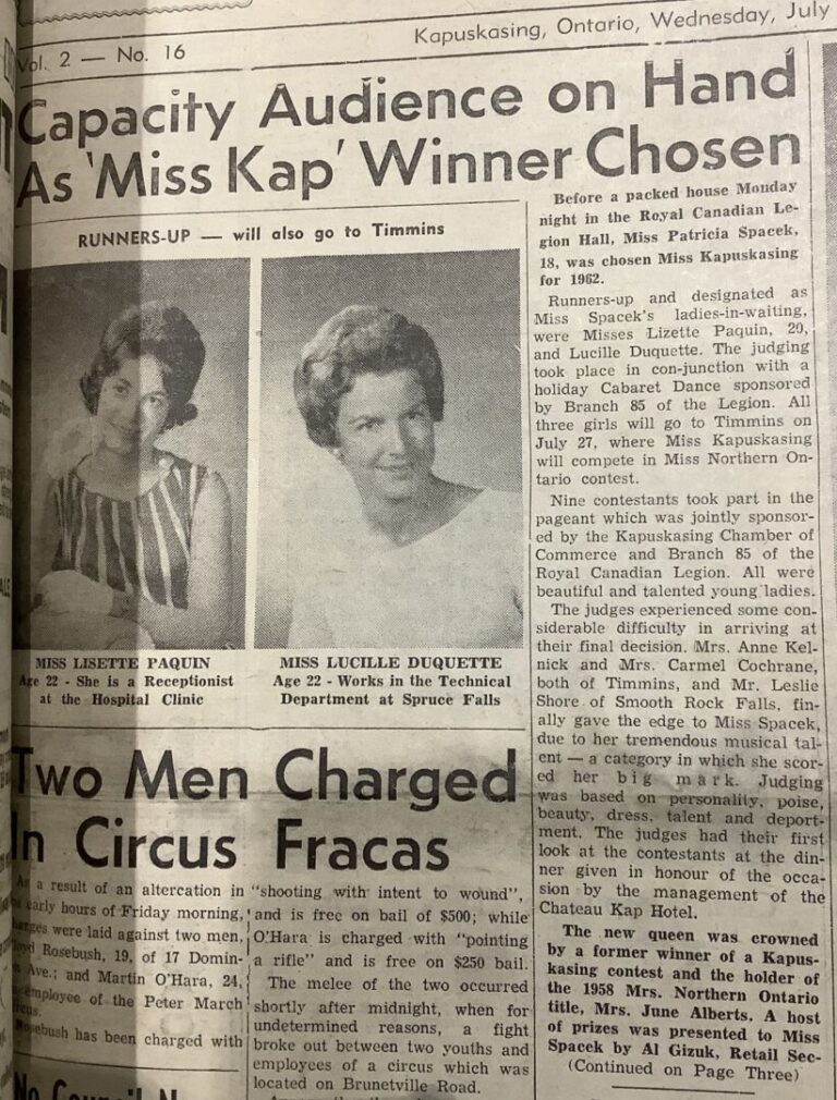 Kap History – Miss Kap Pageant from 1962
