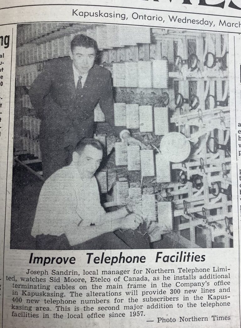 Kap history – telephone improvements in 1963