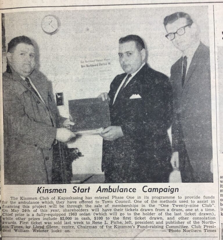Kap History – Kinsmen Club Ambulance fundraising campaign