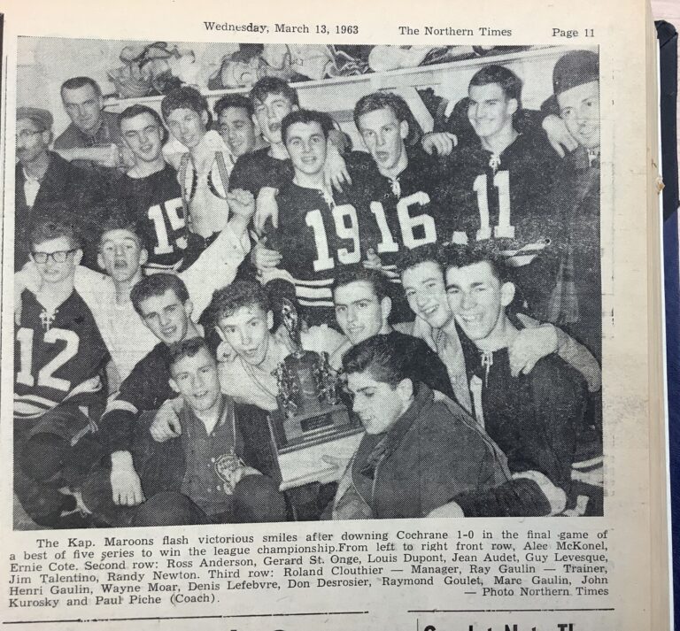 Kap History – Remembering the Maroons Juvenile hockey team