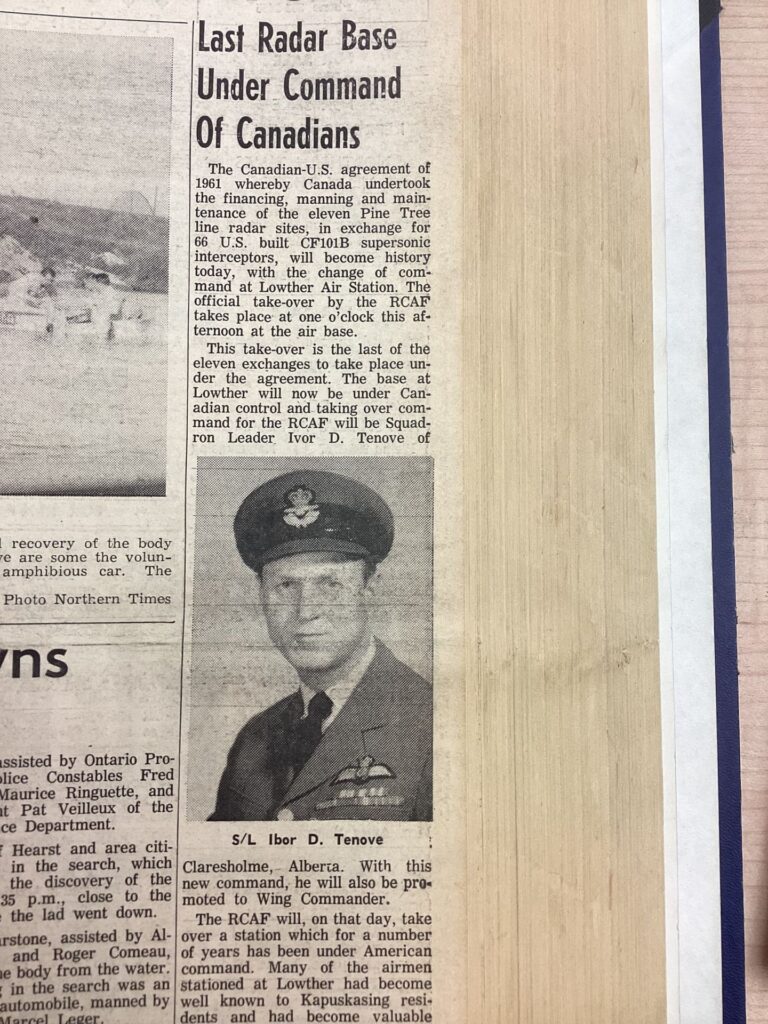 Kap History – change of command in Lowther
